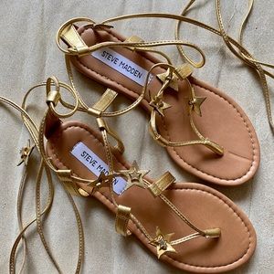Steve Madden Jupiter Gold Star Sandals